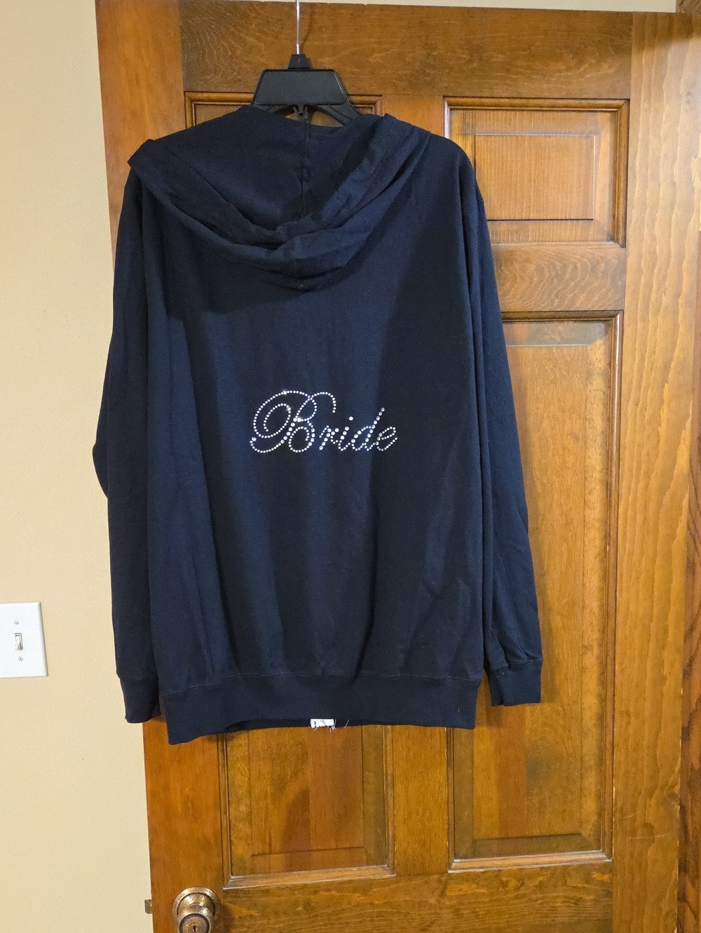 Rhinestone "Bride" Black Hooded Sweatshirt